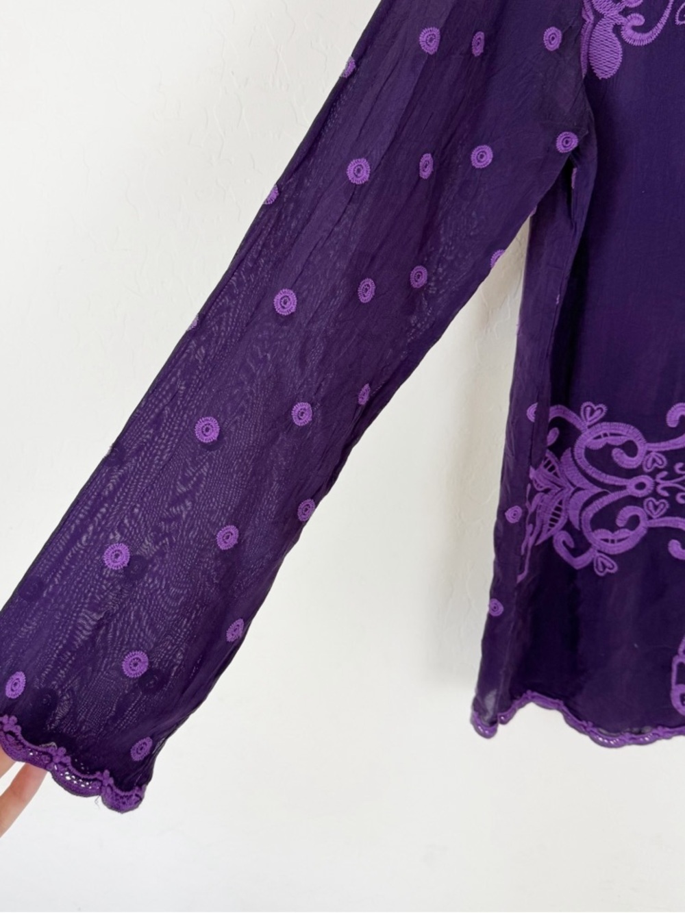 JOHNNY WAS runswick lenny button down shirt in grape - Picture 5 of 9